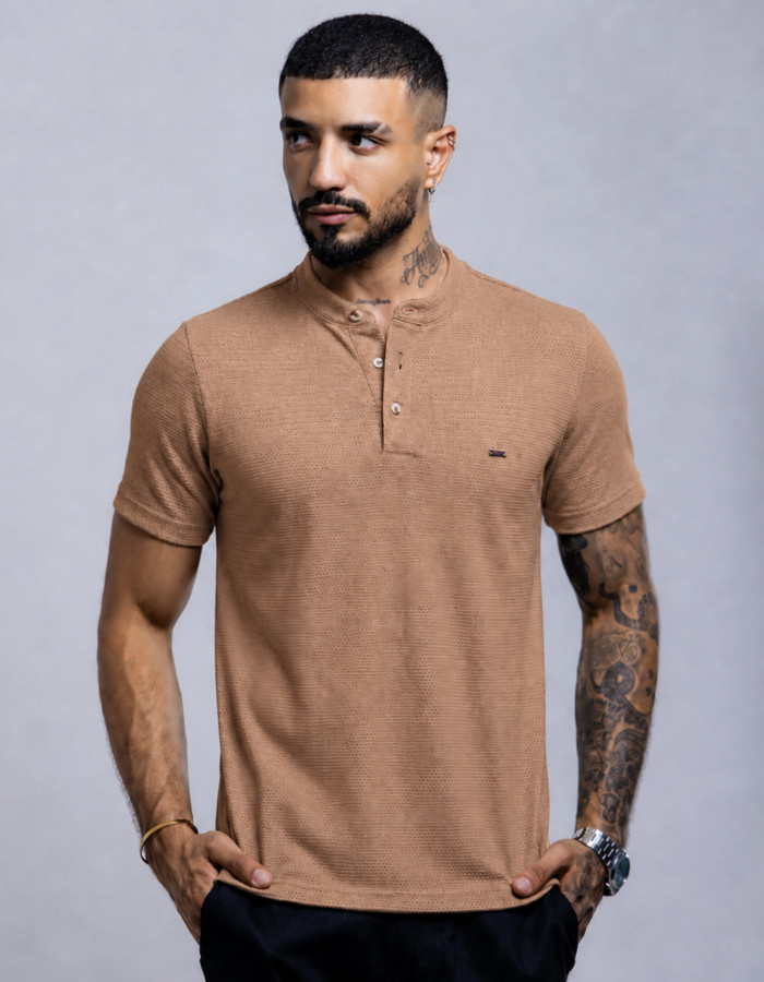 CAMISETA DIFERENCIADA GOLA PADRE TRICOT ESSENZA