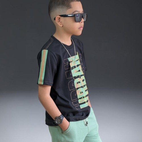 Camisa preta estampa 