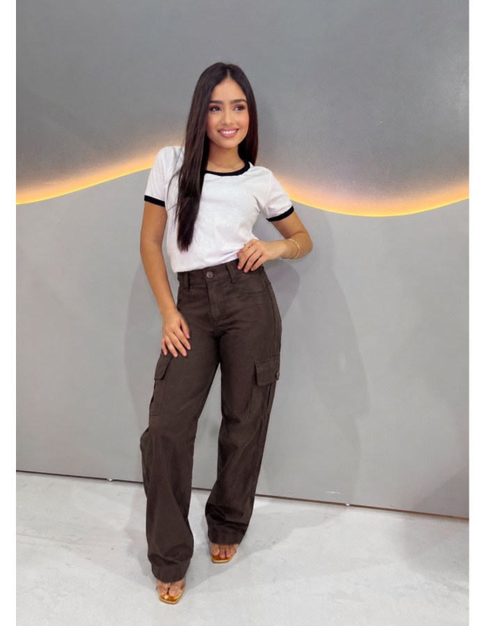 Calça cargo marrom feminina 