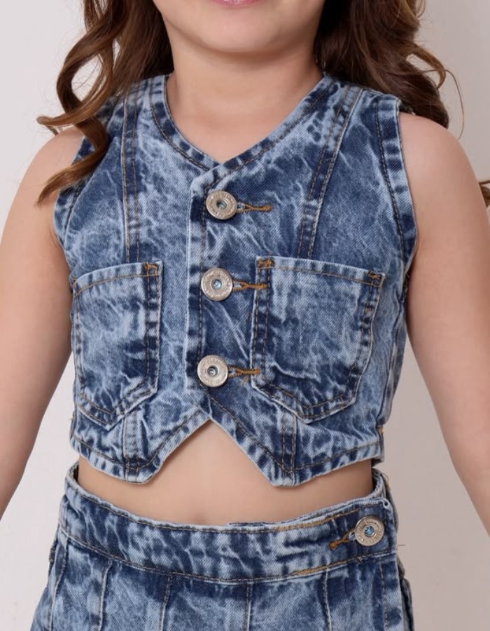CROPPED JEANS INFANTIL DESGRADEADO
