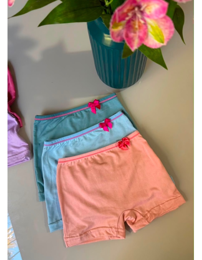 Kit com 4 unidades shortinho infantil suede 
