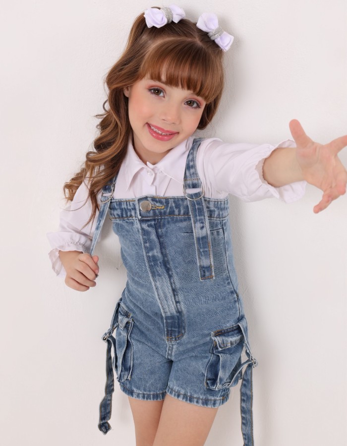 MACAQUINHO ALÇA JEANS INFANTIL