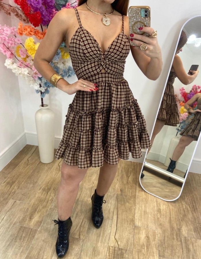VESTIDO XADREZ FORRADO
