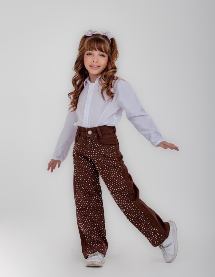 CALÇA GLOW MARROM INFANTIL DESGRADEADA