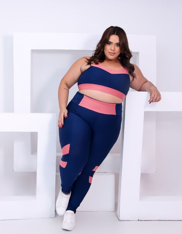 Conjunto top viés e calça detalhe na perna GG