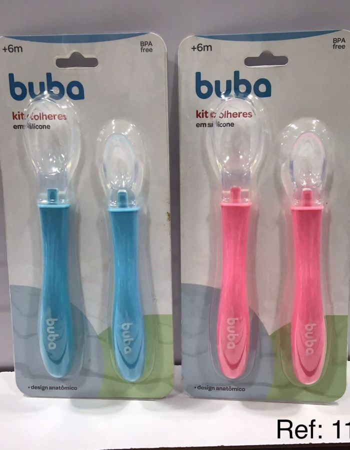 KIT 02 COLHERES EM SILICONE BUBA