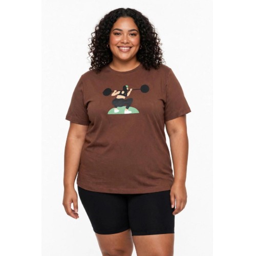 Camiseta oversize boneca agachada