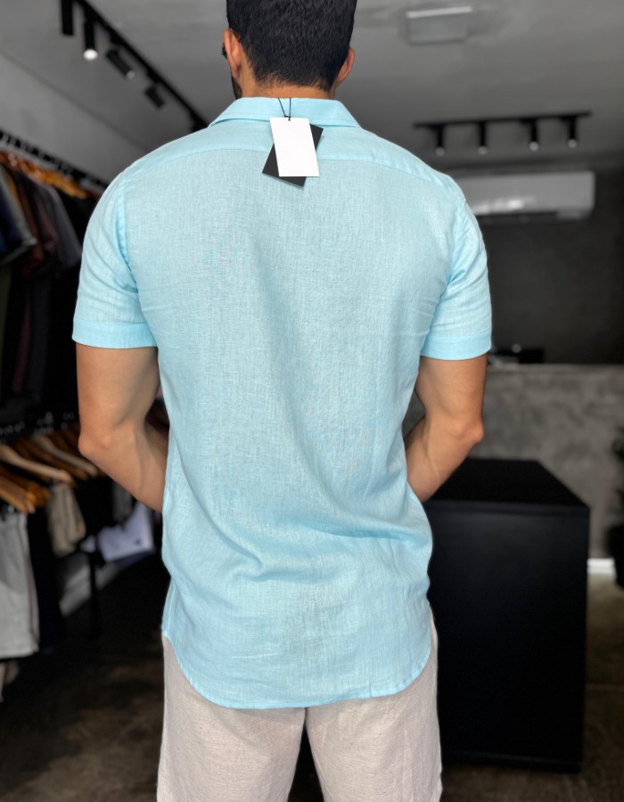Produto linho-italiano-manga-curta-azul-turquesa 0