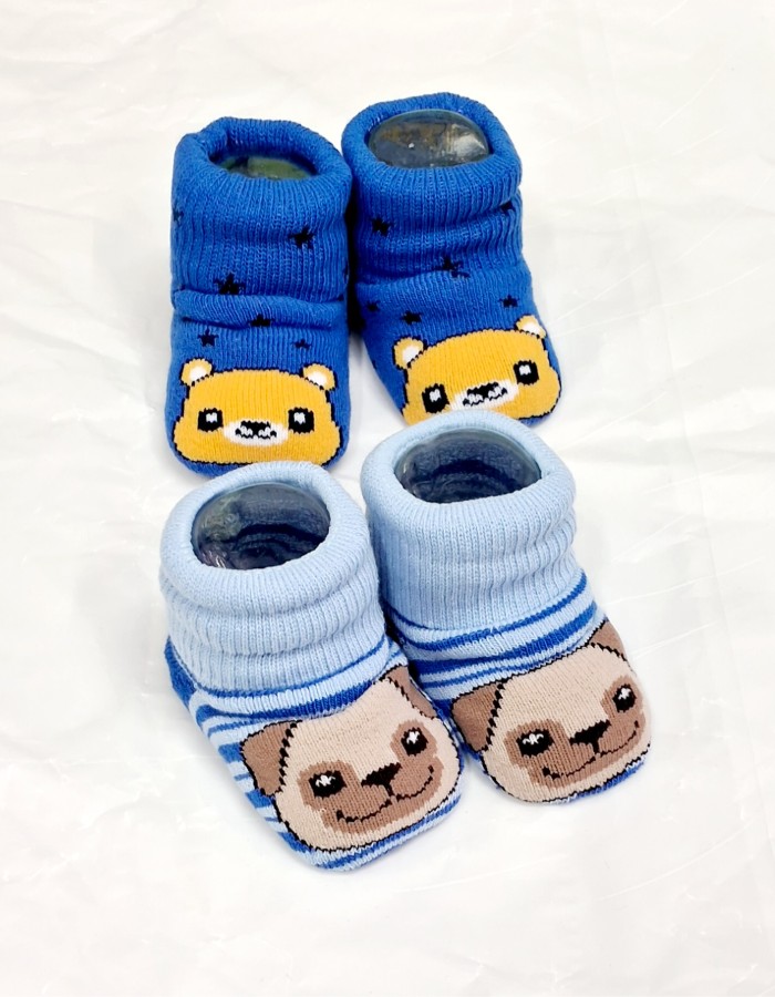 KIT MEIA ATOALHADA 2 PARES FUN SOCKS 