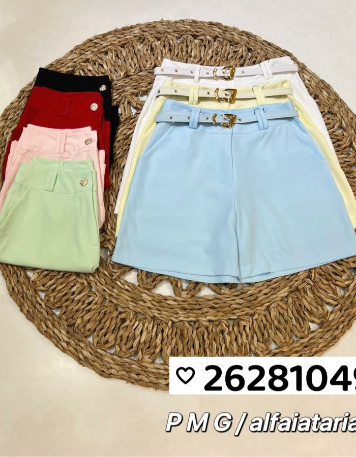 SHORT COM CINTO TECIDO ALFAIATARIA 