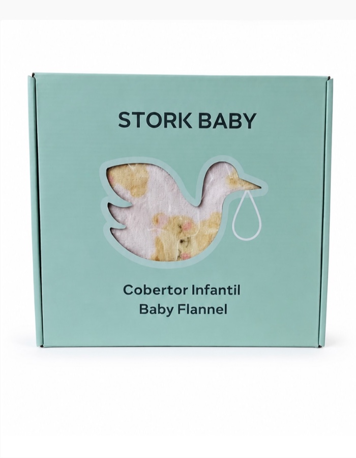 COBERTOR INFANTIL BABY FLANEL STORK BABY