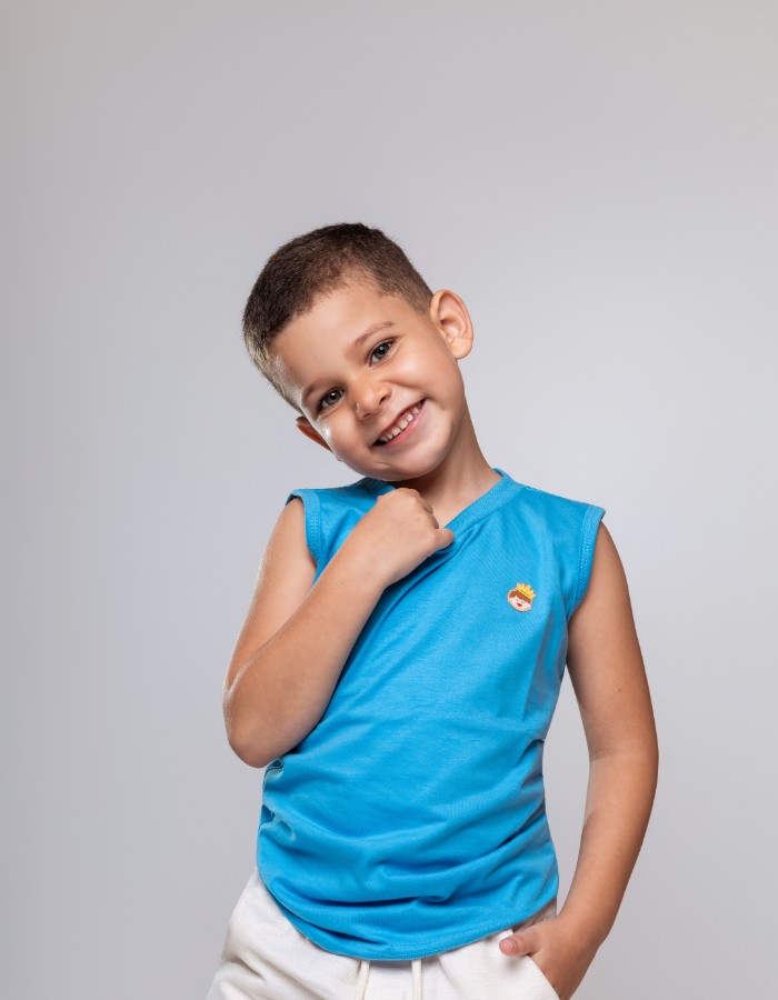 Regata Malha Menegotti Fio 30 100% Algodão Infantil e juvenil com Logo