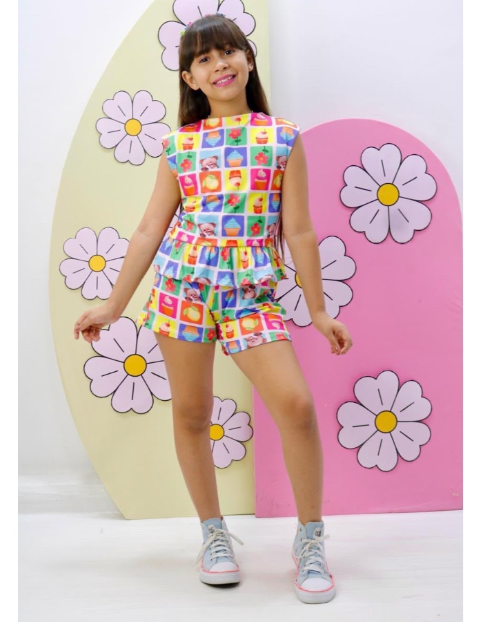 Conjunto de short babadinho na Barra 