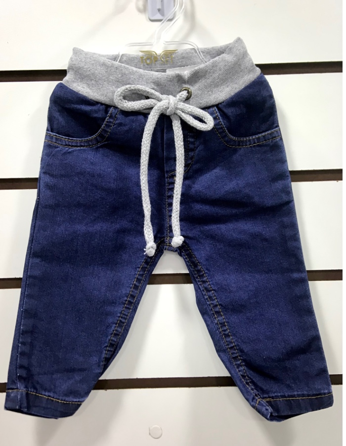 CALÇA JEANS TOPSET VESTE 06 MESES A 01 ANO