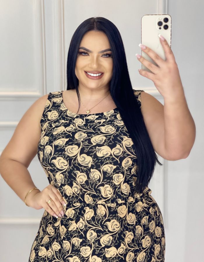 VESTIDO CURTO COM ELASTICO NA CINTURA - TAM G