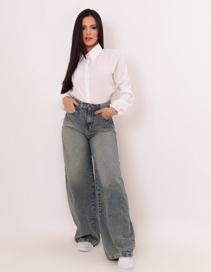 CALÇA BAGGY JEANS (SUJINHO)