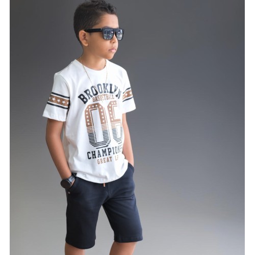 Conjunto camisa off+ bermuda preta