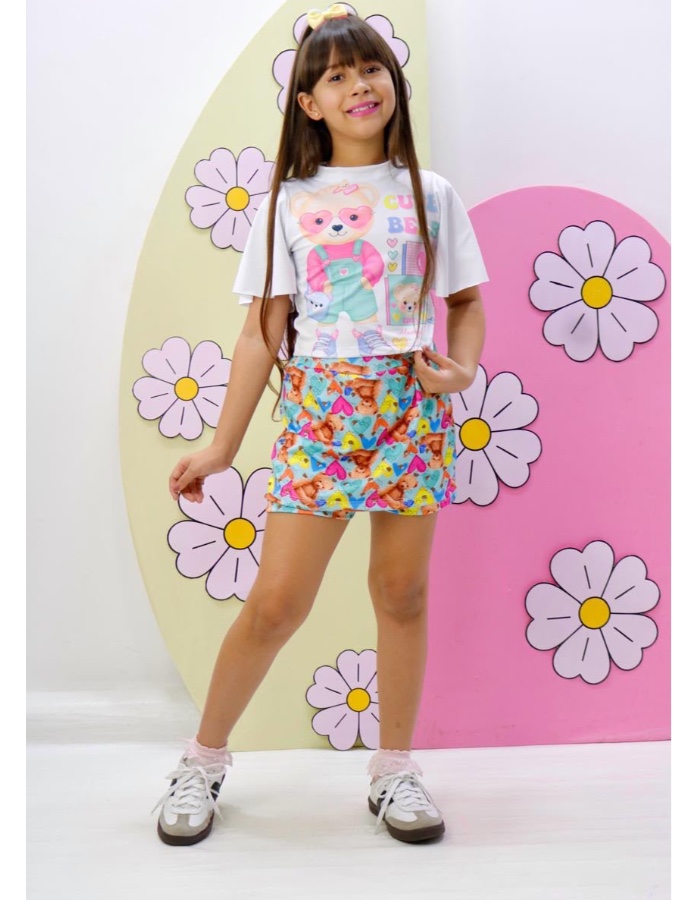 Conjunto short saia manga gode 