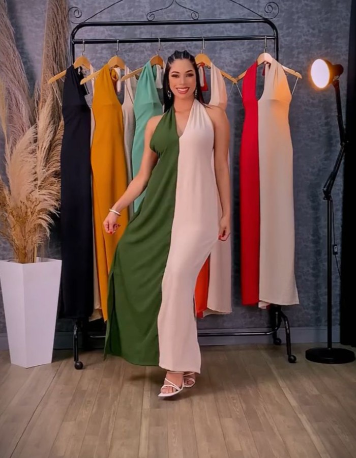 Vestido bicolor 