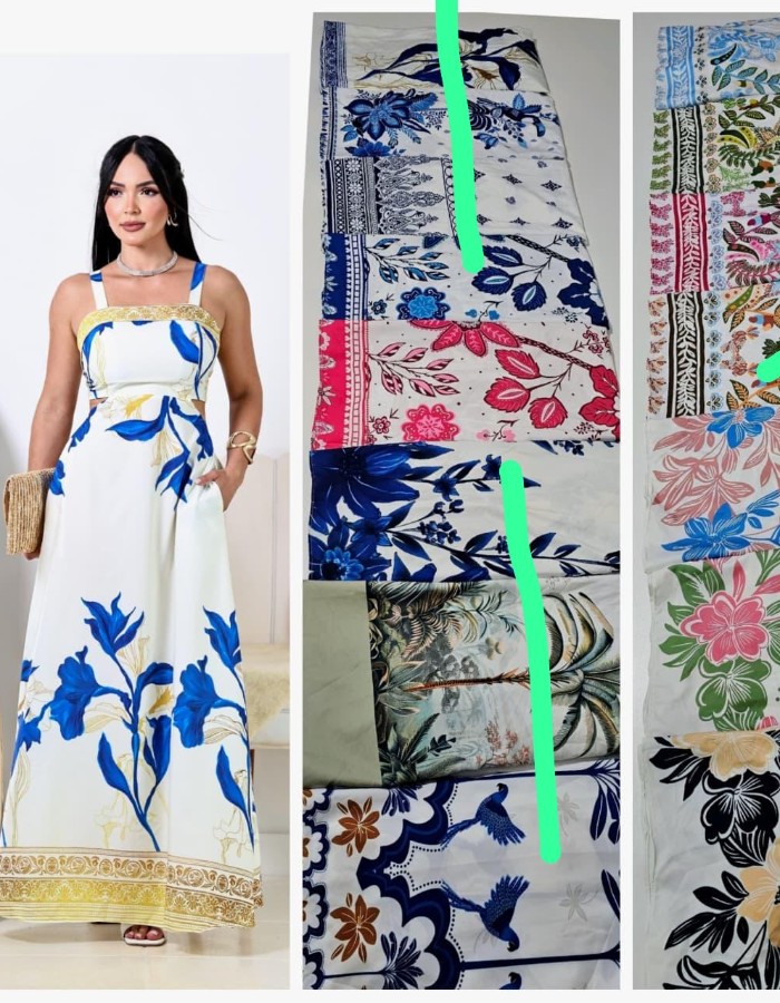VESTIDO LONGO FARM CREPE