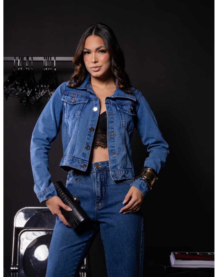 Jaqueta jeans escuro 