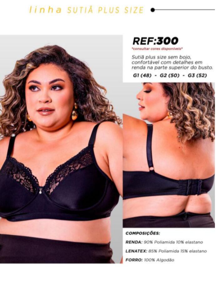 SUTIÃ PLUS SIZE - ACOMPANHA ALARGADOR