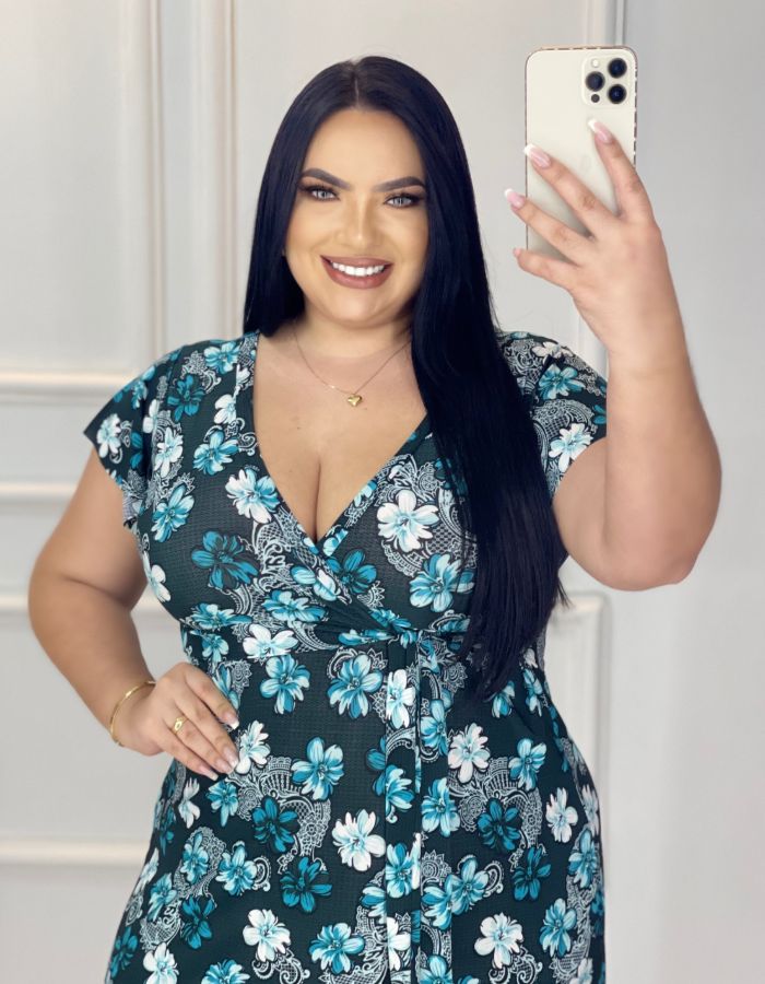 VESTIDO CURTO TRANSPASSADO COM MANGA - TAM G