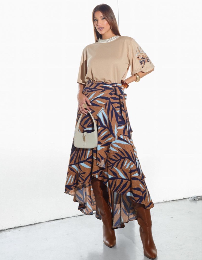 CONJUNTO BLUSA E SAIA ENVELOPE