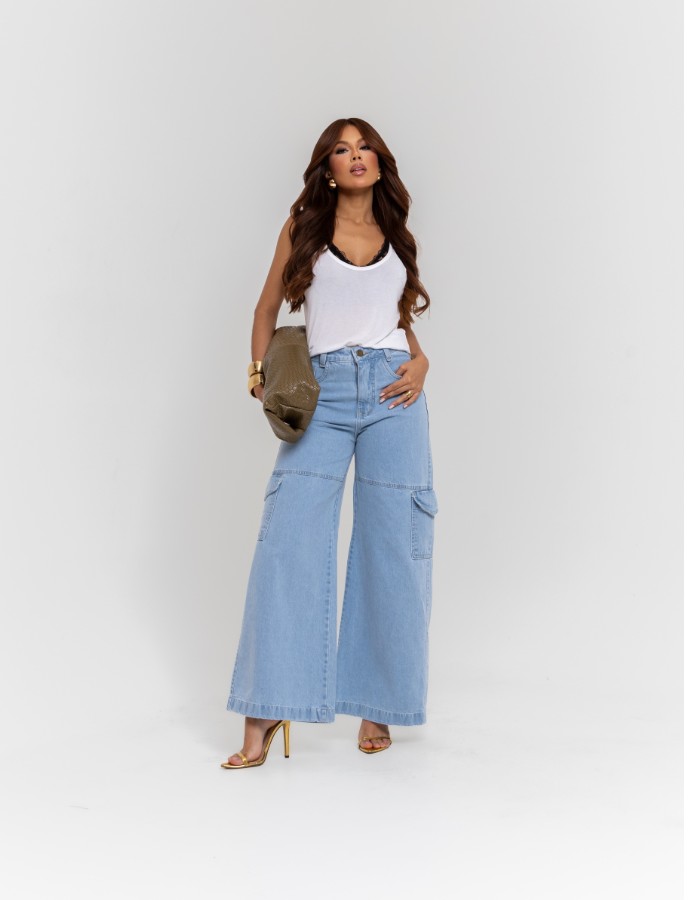 CALÇA PANTALONA CARGO BOLSO 