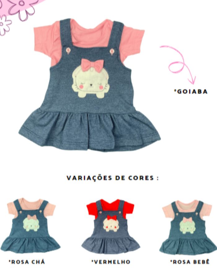 VESTIDO PIQUET C/BODY COLORIDO 1008 ELIEL BABY