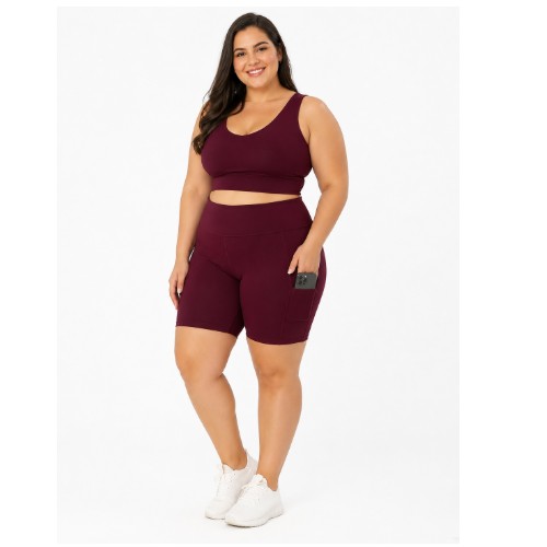 CONJUNTO TOP E BERMUDA COM BOLSO POLIAMIDA