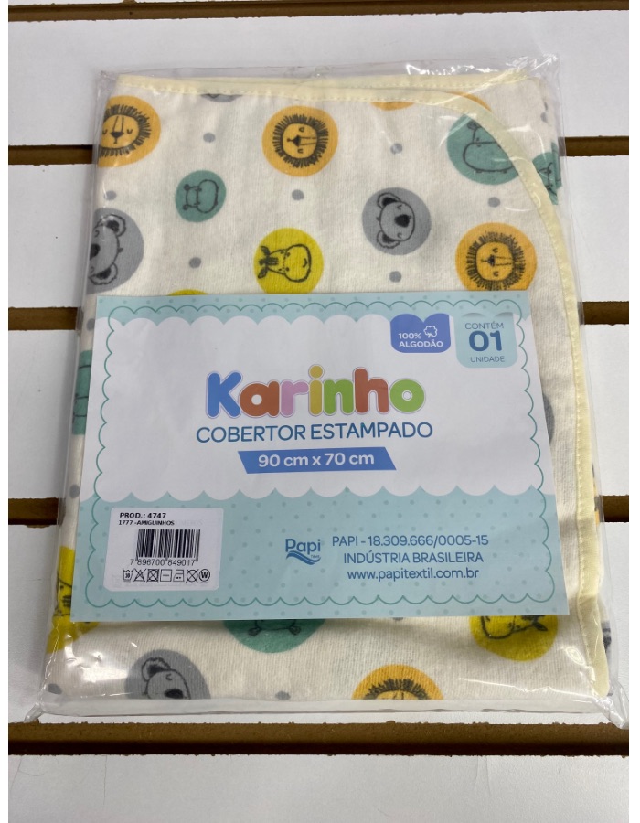 COBERTOR ESTAMPADO KARINHO 90cmX70cm