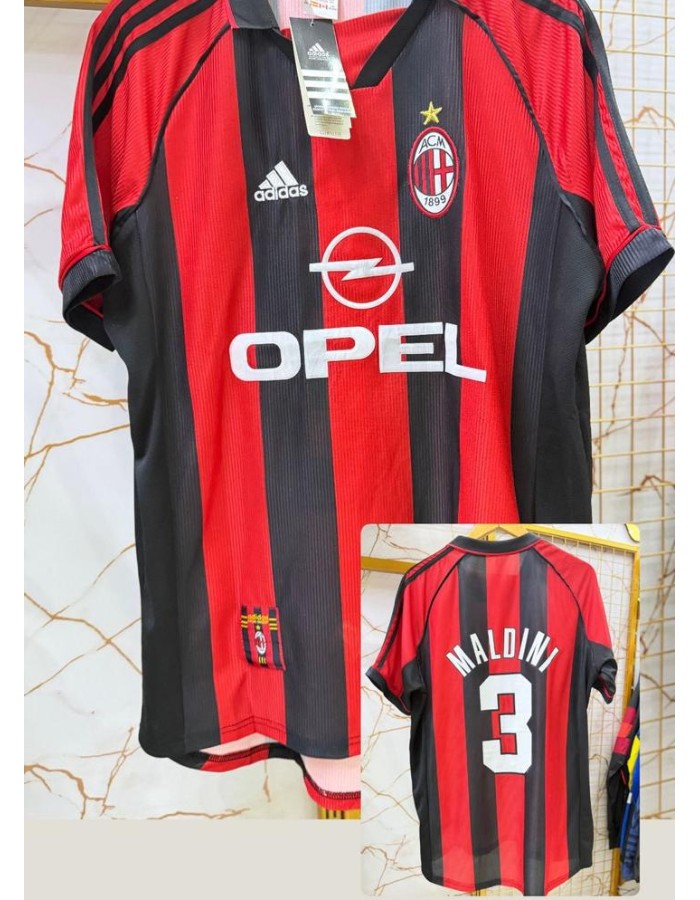 Camisa milan maldini retrô 98/99