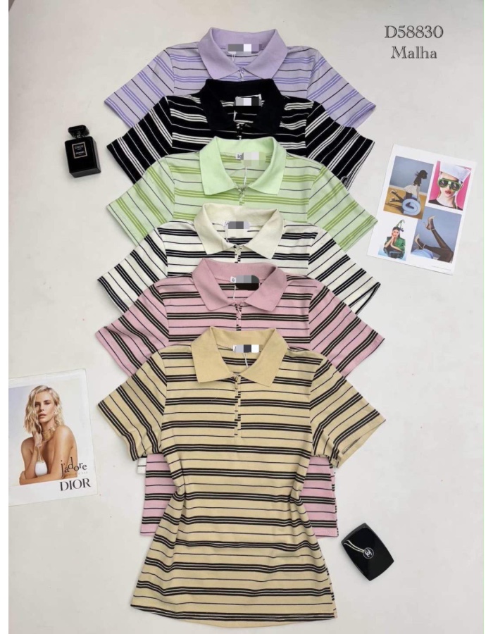 Blusa polo listrada 