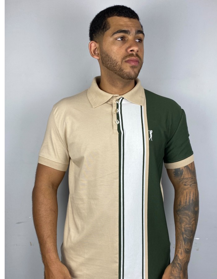 Polo emenda vertical bordado listrado