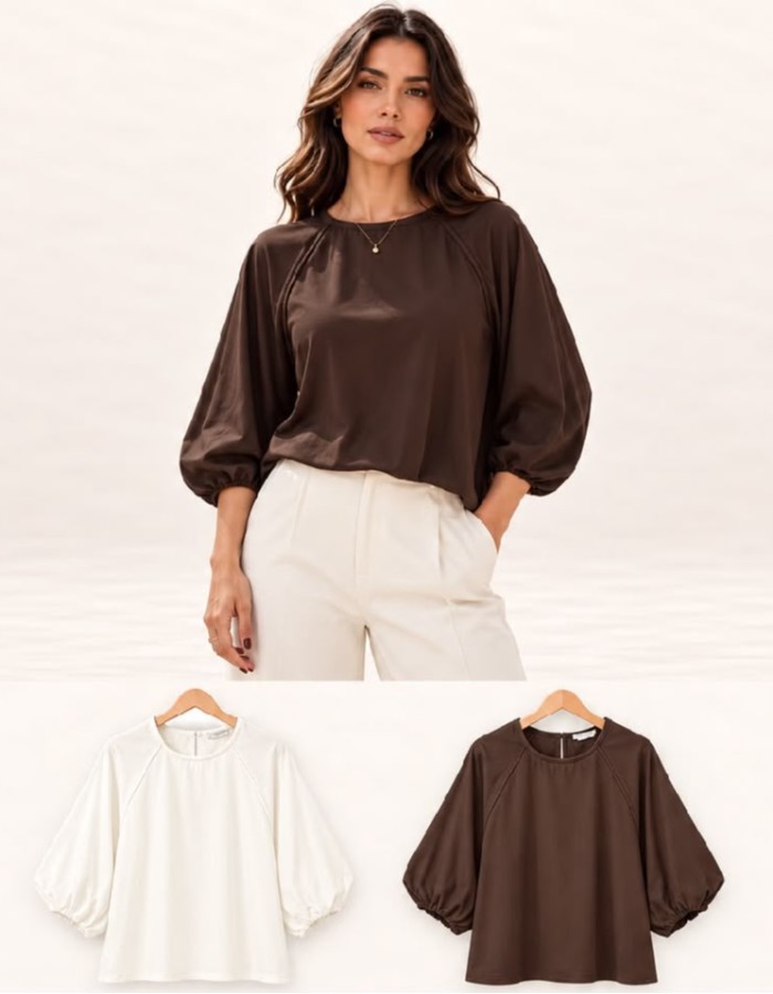 BLUSA MANGA BALONÊ