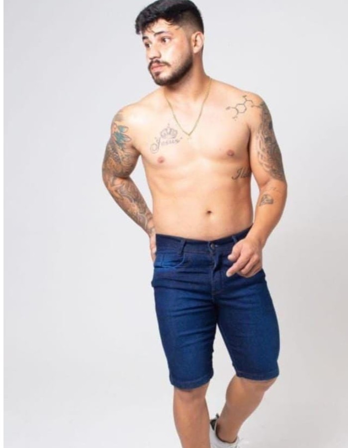BERMUDA JEANS MASCULINO C/ LAYCRA 
