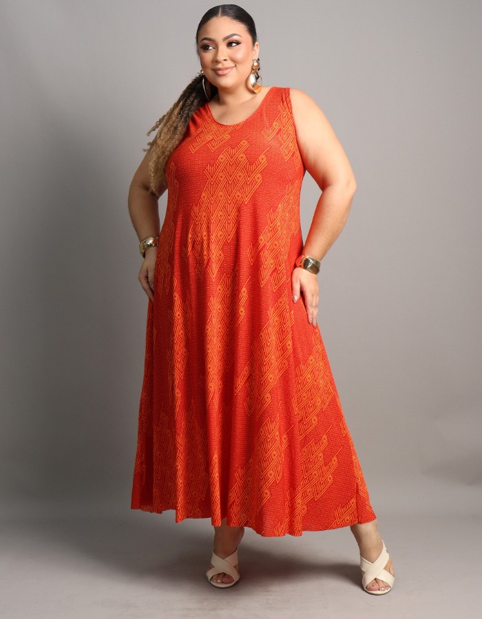 VESTIDO LONGO SEM MANGA - TAM XG