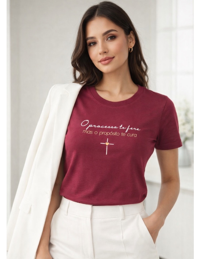 T-SHIRT DE ALGODÃO PROCESSO E PROPÓSITO 