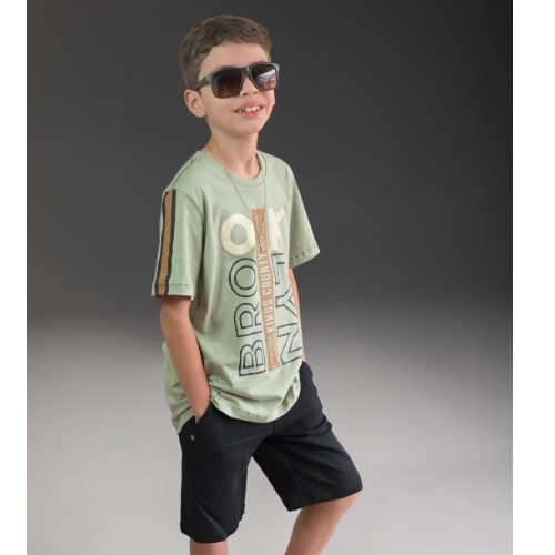 Conjunto:estampada +bermuda preta