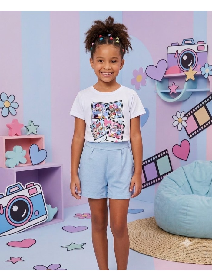 Conjunto Feminino Mundo Disney (com detalhes em strass)