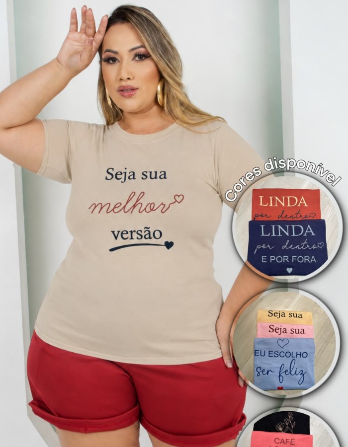 BLUSA PLUS SIZE SUEDE ESTAMPADA PREMIIUM