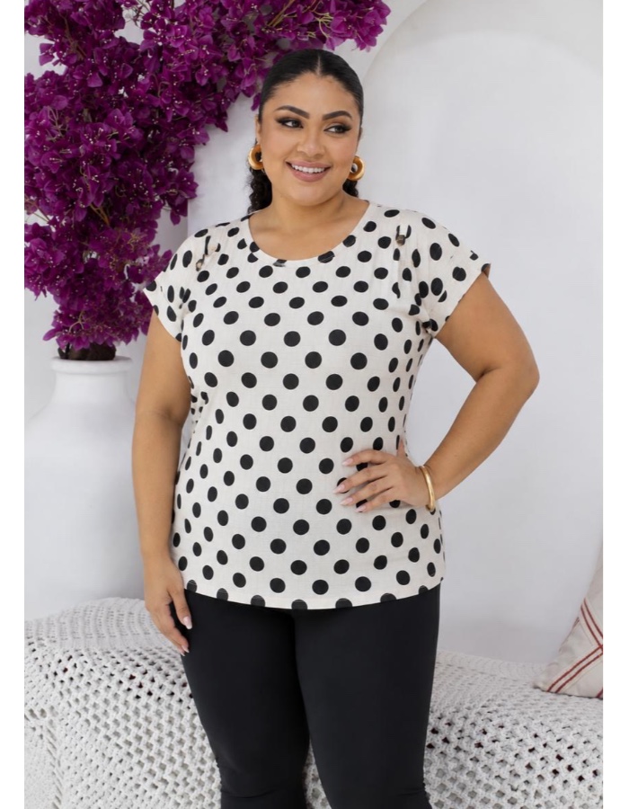 Blusa fio torcido bolinha 