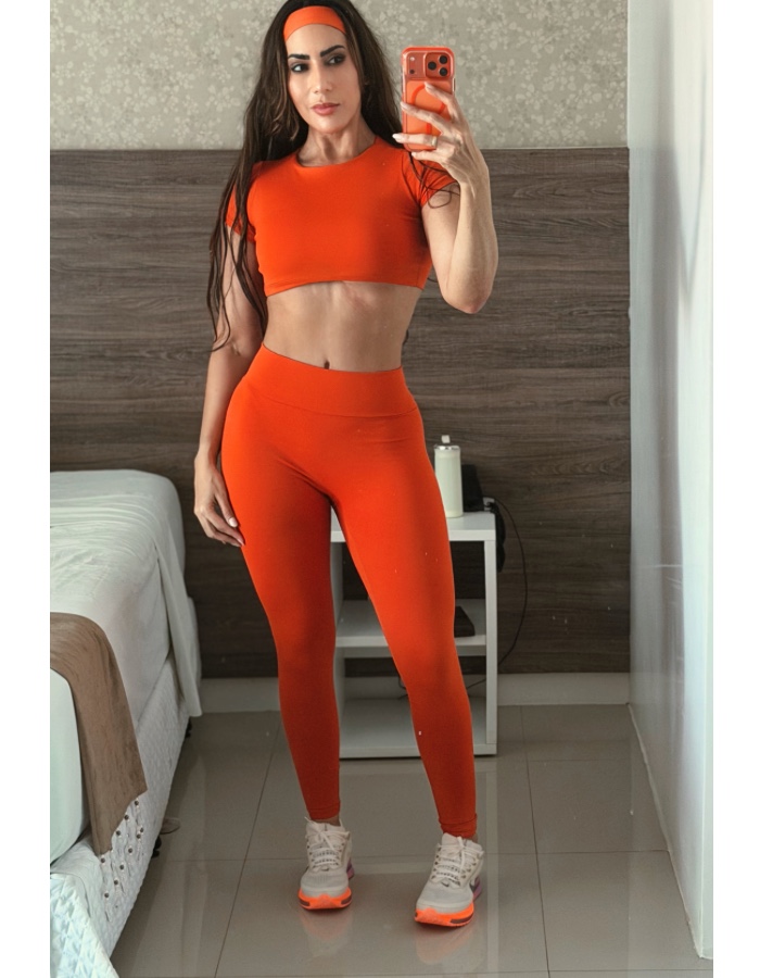 Conjunto De Calça Croped de manga (ACOMPANHA FAIXA)