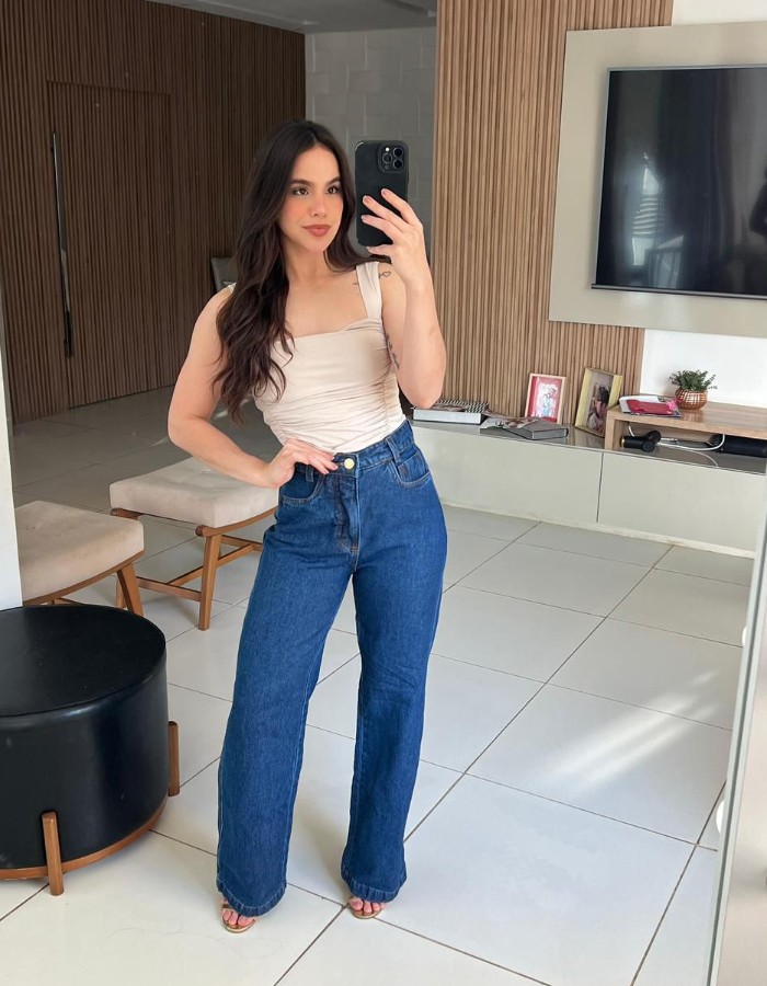 Calça Wide Leg escura