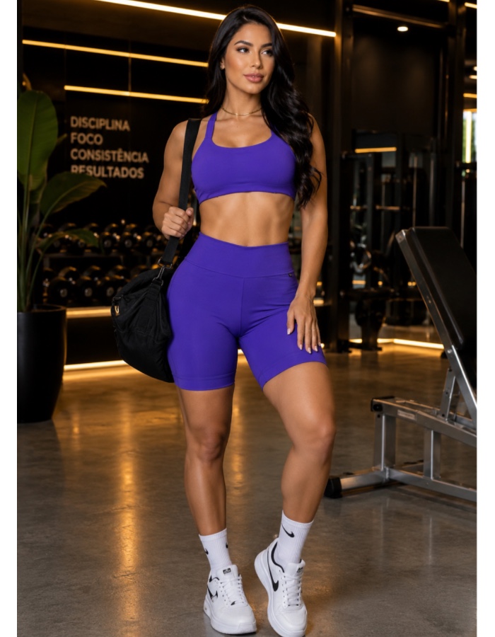 Conjunto de short com bolso no cós 