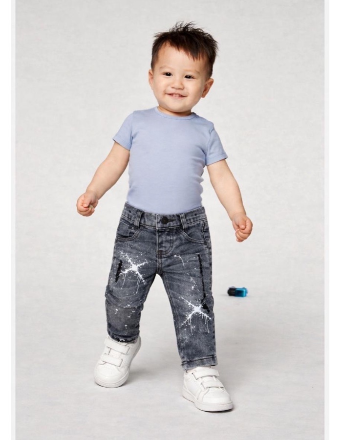 Calça infantil Bebê grafite rasgadinha e pintura 