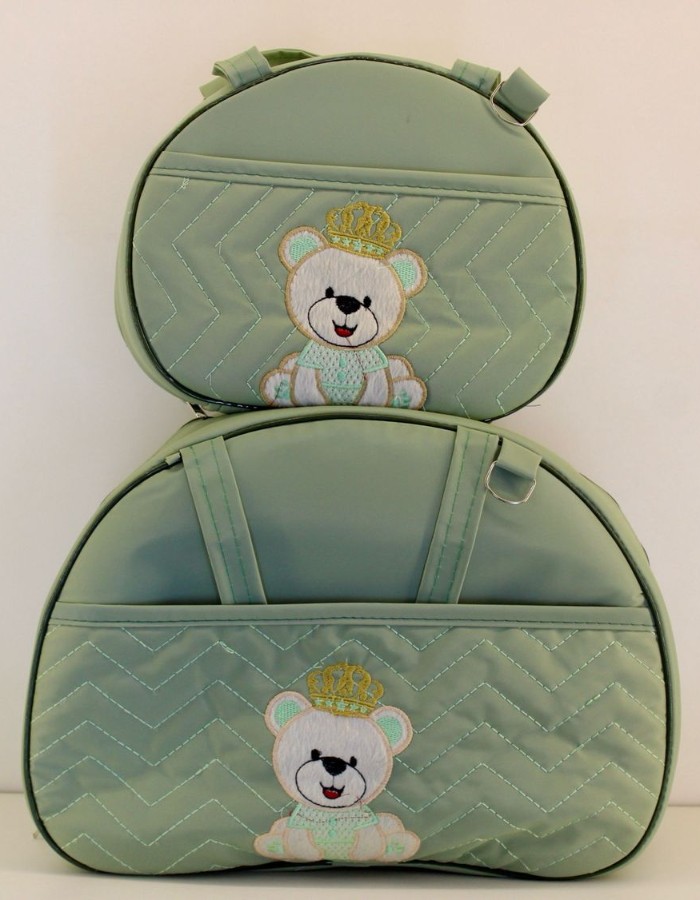 BOLSA 2 PEÇAS BORDADA BEBÊ EMANUEL 
