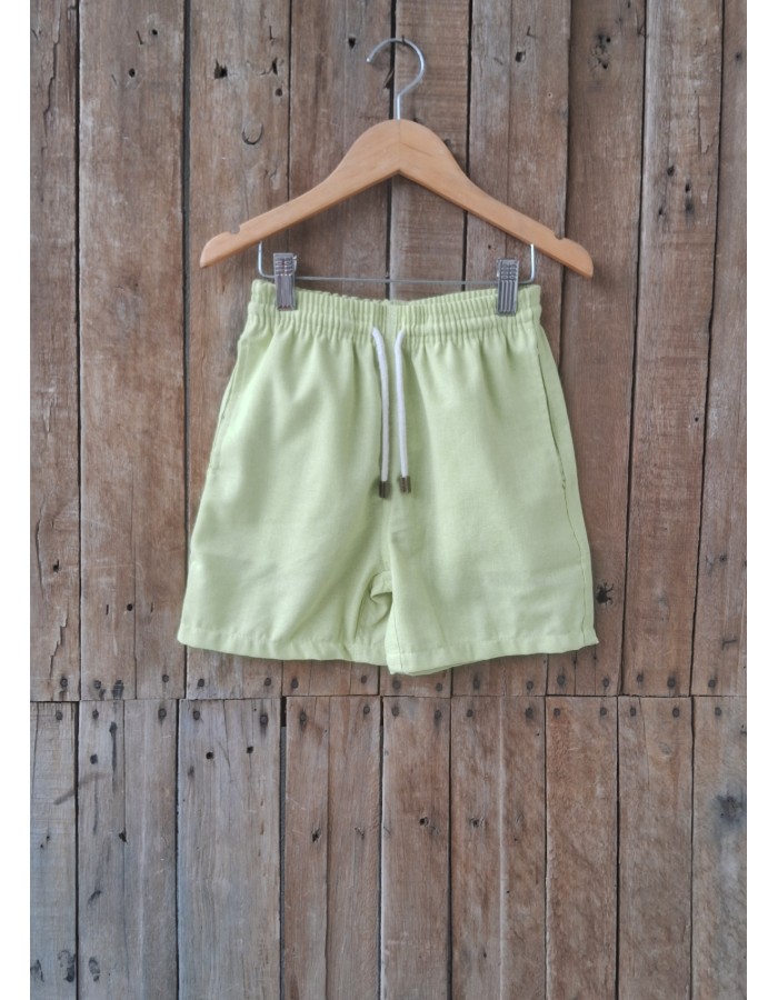 SHORT MAURICINHO DE LINHO VERDE  PISTACHE