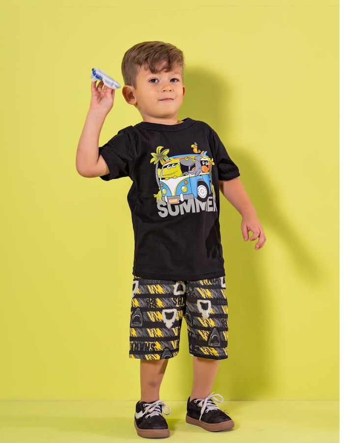 conjunto manga estampado 